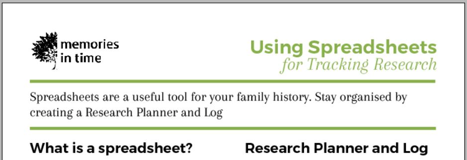 Using Spreadsheets for Tracking Research