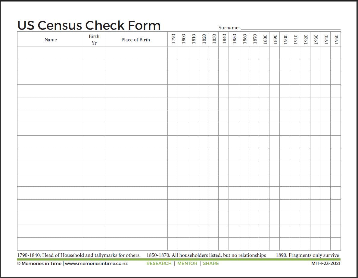 Census Check Form