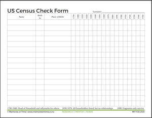 Census Check Form Memories In Time